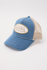 Trucker Hat Blue Beige Denim