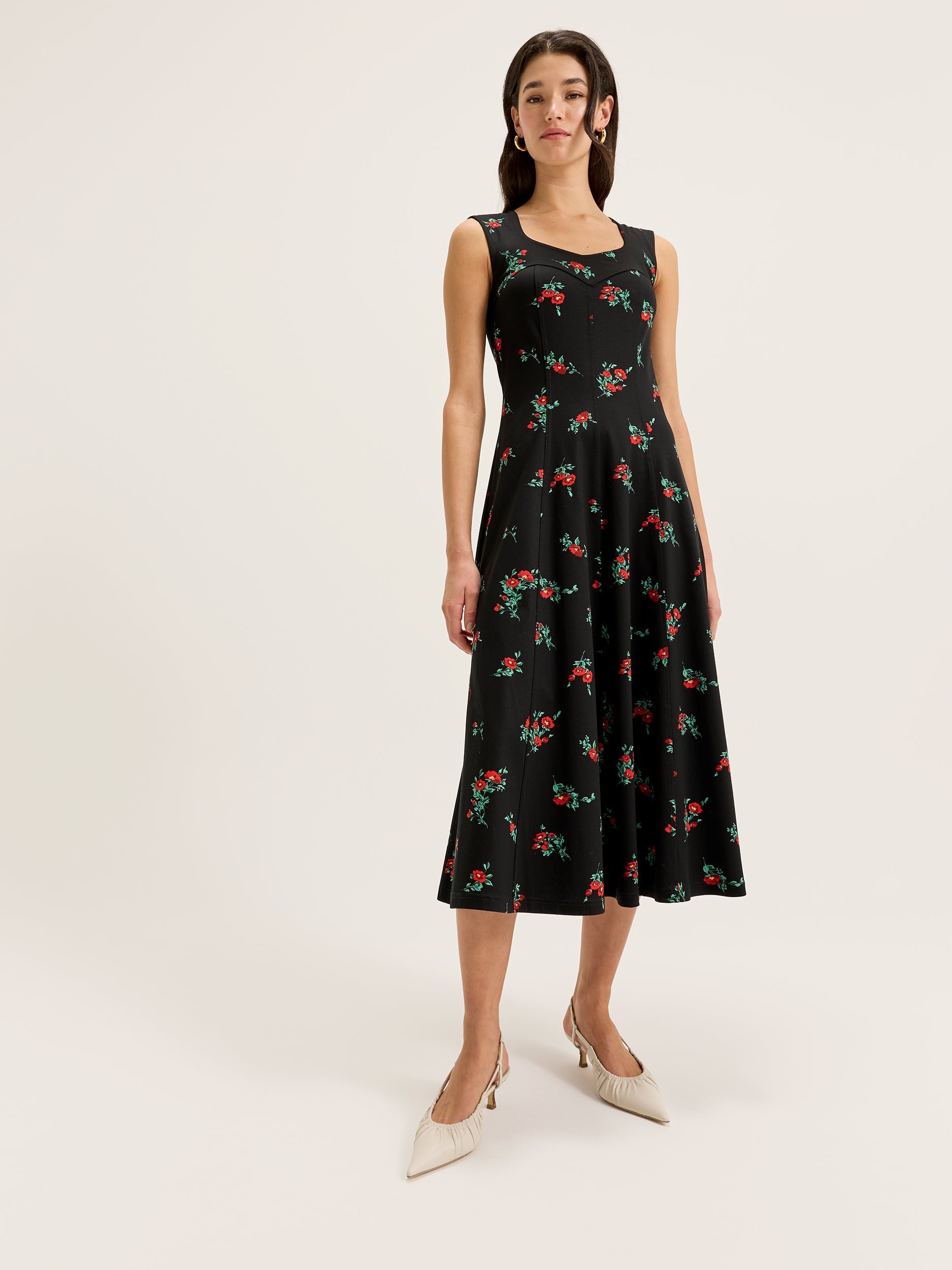 Women's Sleeveless Midi Dress with Floral Print from Review Australia